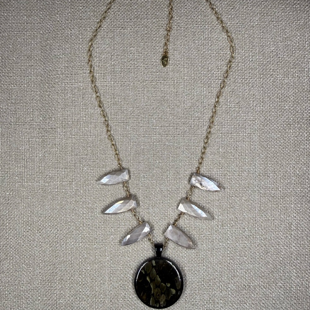 Custom Viper Snakeskin Pendant Necklace 16” Adjustable